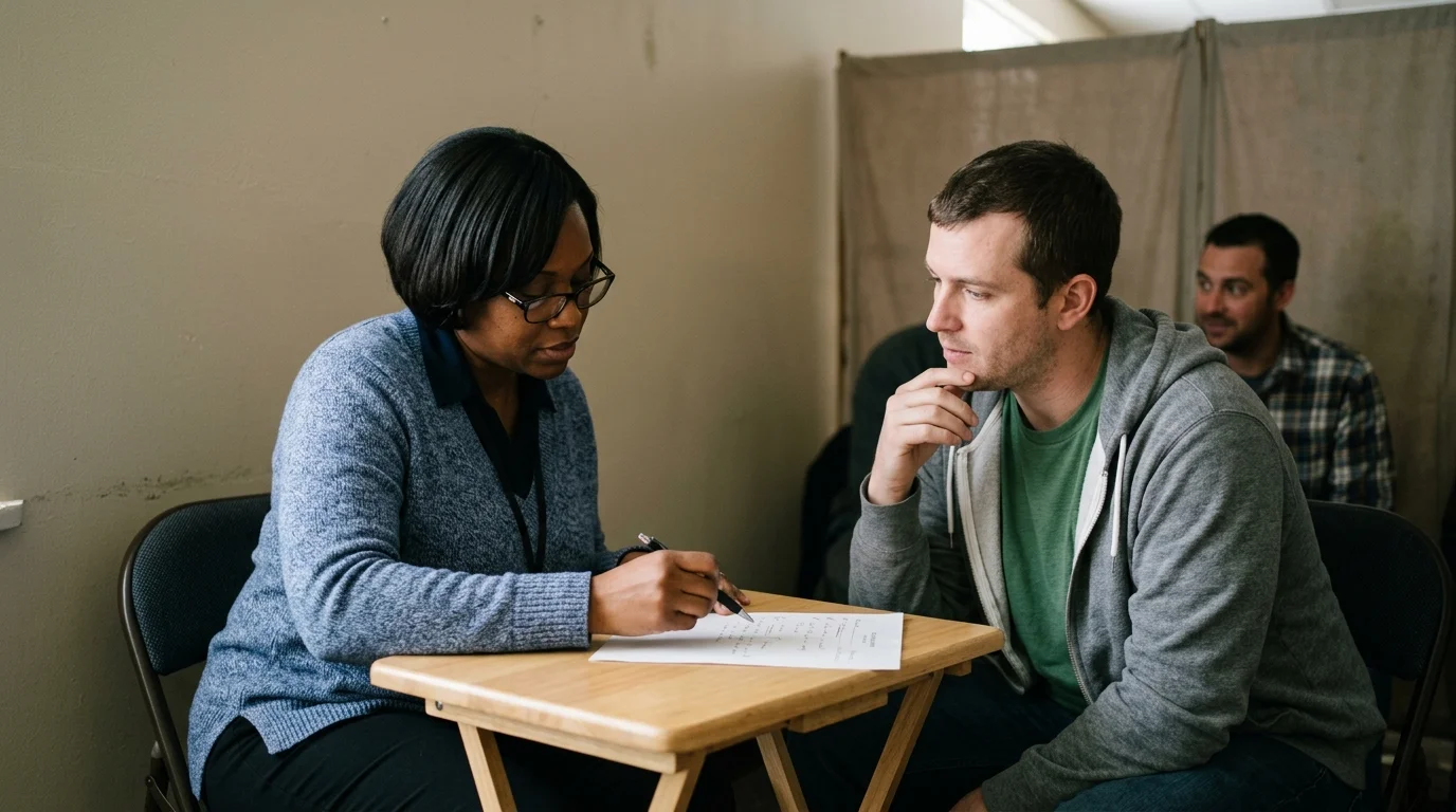 Clinical Counselor Reviewing a Treatment Plan for Methamphetamine Addiction With a Patient | Recreate Ohio
