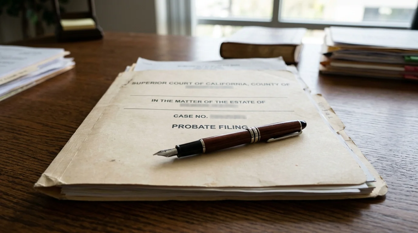 Close-Up of a Probate Court Filing Folder and Pen on a Desk | Recreate Behavioral Health of Ohio
